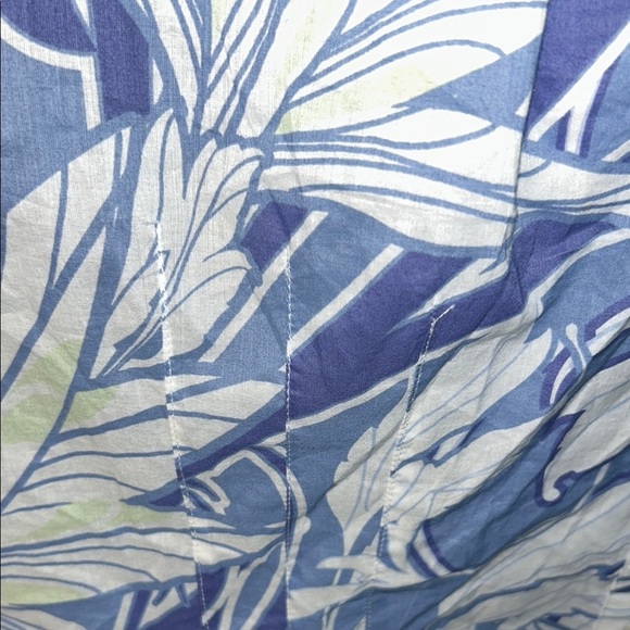 a.n.a Blue and White 3/4 Sleeve Boxy Blouse with Bib Collar - Picture 4 of 12